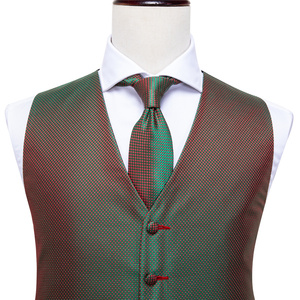 <span class=keywords><strong>Gilet</strong></span> à col en V à pois pour hommes Offre Spéciale avec boutons de manchette à nouer Foulard inclus Cadeaux de Noël - Product Image 5