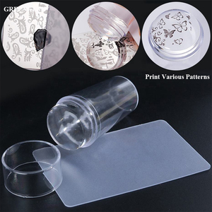 Kit <span class=keywords><strong>de</strong></span> tamponnage et racloir à <span class=keywords><strong>ongles</strong></span> en silicone transparent avec tête en silicone, pochoir <span class=keywords><strong>de</strong></span> tamponnage pour plaque à <span class=keywords><strong>ongles</strong></span> - Product Image 3
