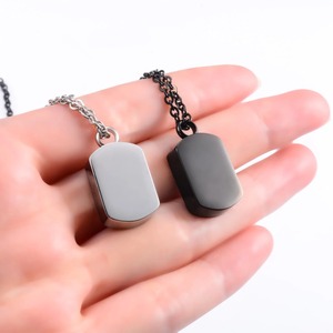 Pendentif carré en acier inoxydable pour cendres d'animaux de compagnie, collier urne, breloques souvenir, accessoires de bijoux funéraires - Product Image 5