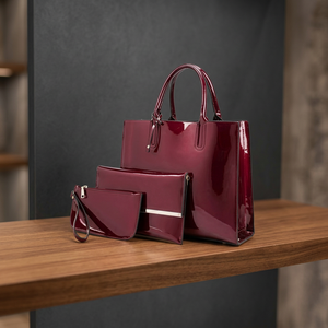 Bolsos de Mano de Cuero Genuino Indio BS International Fashion para Mujer, Bolsos Tote Impermeables con Estampados de Animales, Cierre de Botón con Logotipo - Product Image 1