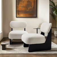 Fauteuil d'appoint en tissu bouclé beige de 26 pouces, durable, avec coussin en éponge haute densité, pieds en bois, moderne, pour salon, hôtel