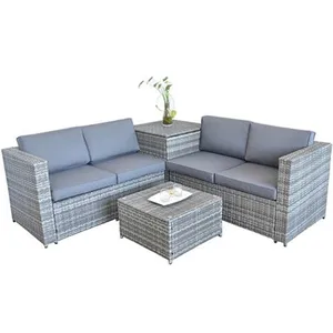 Modern Fashion High Quality Braided Look With Interesting Color Details Furniture Rattan Lounge Sets