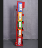 Étagère de présentation multi-niveaux en métal sur pied avec paniers et bannière supérieure pour les collations et les boissons dans les magasins de détail