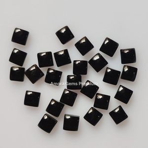 Piedras preciosas sueltas cuadradas calibradas de ónix negro Premium para hacer joyas, anillos personalizados, pendientes, colgantes y únicos - Product Image 5