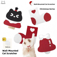 Griffoir mural pour chat de la série de Noël, en pulpe non teinte à 100 %, qualité FDA, tapis à griffer festif pour chat