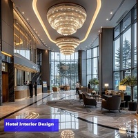 Solution clé en main de design d'intérieur pour hall d'hôtel en Australie, aménagement des espaces, rendu 3D, fourniture de mobilier, matériaux de construction