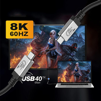 Câble USB C vers Type-C USB 4 de haute qualité, prend en charge l'affichage vidéo 8K HD, prise Thunderbolt 4, transfert de données 40 Gbps, charge 240W