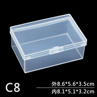 Petits récipients en plastique C8, boîtes de rangement épaissies en plastique rectangulaires transparentes en gros