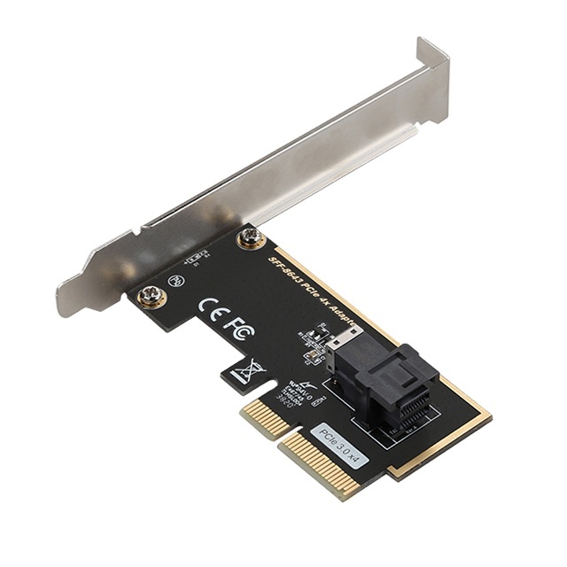Storage Card PCIe 4x Adapter to NVMe U.2 SSD Riser Cards Low/Standard Profile