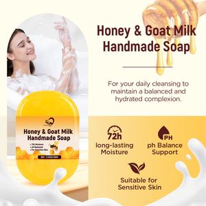 Savon au lait de chèvre à étiquette privée Chinaherbs, savon artisanal entièrement naturel au miel, hydratant pour le visage et le corps, savon de bain artisanal - Product Image 3