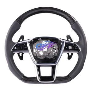 Volant de voiture en cuir et fibre de carbone, <span class=keywords><strong>prix</strong></span> de gros usine, pour <span class=keywords><strong>Audi</strong></span> A3 A4L A5 A6L A7 Q8 TT R8 - Product Image 5