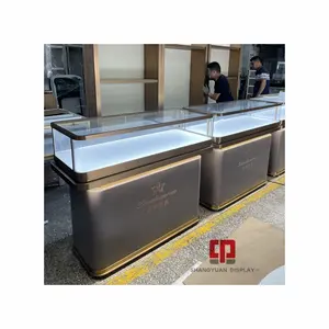 Cửa Hàng Sang Trọng Đồng Hồ Kính Trưng Bày Tủ Kim Loại Cong Trang Sức Đồng Hồ Sang Trọng Trưng Bày Tủ Tùy Chỉnh