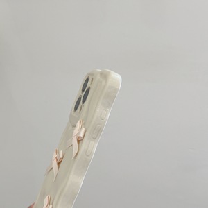 Ins đường phố thời trang phong cách da cảm thấy TPU mềm màu sắc tinh khiết sóng thiết kế trường hợp điện thoại với Bow Knot cho iPhone 16 15 14 13 cộng với Pro Max - Product Image 3