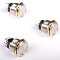 Interrupteurs à bouton-poussoir lumineux en acier inoxydable LED Toowei 22 mm