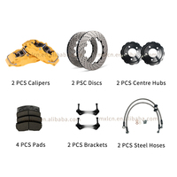 Kits de frenos de coche de actualización de venta de fábrica de carreras Pinza de freno delantera de 4 pistones con 330 mm para