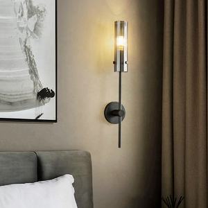 Lámpara de pared de vidrio negro moderno de diseño minimalista para interiores para candelabro de pared de baño junto a la decoración de iluminación - Product Image 3
