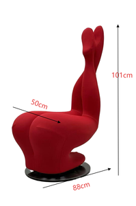 Sofá con acento francés, diseño rojo informal y creativo, silla de inversión de pierna larga para sala de estar, tienda de tela para zapatos, dormitorio de parque - Product Image 6