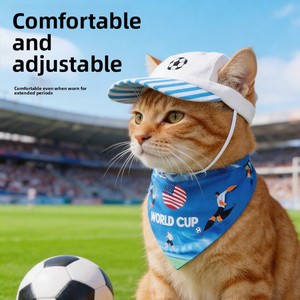 Ropa para <span class=keywords><strong>mascotas</strong></span> 2026: Sombreros para perros, baberos y pañuelos Super League para gatos - Estilo Instagram con estampado de poliéster para verano - Product Image 3