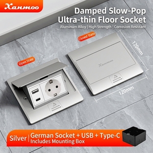 <span class=keywords><strong>Prise</strong></span> de sol encastrée ultra-fine étanche à l'eau en alliage d'aluminium de type EU 120 avec amortissement - Product Image 3