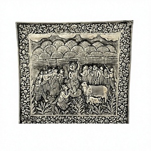 Escultura fina de Krishna levantando la montaña Govardhan, pintura artística - Product Image 1