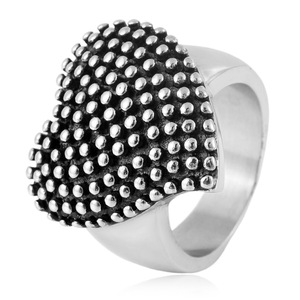 yunnique Heart Shaped <b>Titanium</b> Steel <b>Ring</b> Unisex Punk Hip Hop Jewelry Party Accessory - Product Image 1