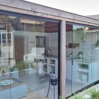 Pérgola templada de 10MM para pared, techo de vidrio para terraza, puertas de vidrio corredizas, paneles de vidrio, techos de pérgola