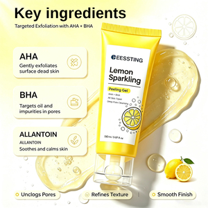 Gel Nettoyant Exfoliant Éclaircissant Apaisant pour le Visage et le Corps, Soin des Pores, Gel Peeling Éclatant au Citron, Marque Privée - Product Image 4