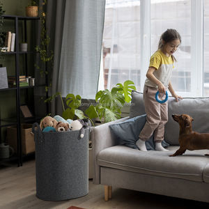 Cesto de Ropa Ovalado Moderno de Fieltro, Cesto para Ropa Sucia con Cestas de Almacenamiento para Uso en el Baño - Product Image 6