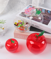 Boîte de rangement créative en plastique PS en forme de pomme simulée pour fruits secs, boîte d'emballage de luxe pour friandises de mariage, vente en gros d'usine