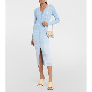 Nuevos Productos Explosivos: Vestido Cárdigan de Punto Acanalado con Rayas para Mujer, Otoño - Product Image 1