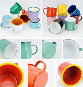 Özel Logo süblimasyon Metal paslanmaz çelik seyahat kamp emaye fincan kupa kahve emaye kupa ile paslanmaz çelik jant - Product Image 3