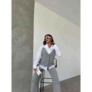 Sweater Detail <b>Knit</b> <b>Set</b> 1514 - Gray - Product Image 2