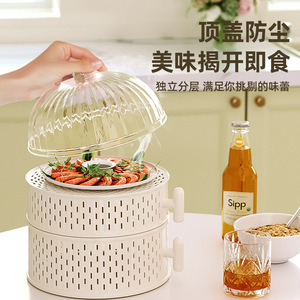 Multi Layer Food <b>Cover</b> <b>Plastic</b> Dustproof Fly Proof <b>Table</b> <b>Cover</b> For Kitchen Storage Summer Use 20-35L Capacity - Product Image 5