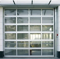 Cadre en aluminium automatique moderne de haute qualité Portes sectionnelles en verre transparent Porte de garage sectionnelle pour maisons de luxe