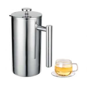 Cafetière à piston en acier inoxydable à double paroi, thermique et portable - Product Image 1