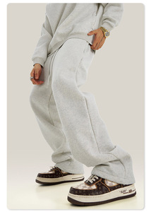 345G <span class=keywords><strong>di</strong></span> cotone solido con cerniera tasche in <span class=keywords><strong>pile</strong></span> felpe con cappuccio pantaloni da Jogger Set sport invernali Low MOQ <span class=keywords><strong>tuta</strong></span> da uomo <span class=keywords><strong>tuta</strong></span> da Jogging all'aperto - Product Image 4