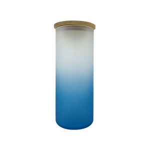 Bouteille d'eau en verre en forme de canette de bière 18 oz, gobelet vierge pour sublimation, gobelet givré 18 oz, bocal Mason avec couvercle et paille - Product Image 1
