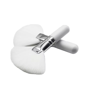 Brosse éventail pour le visage personnalisée vente en gros brosses éventail pour <span class=keywords><strong>spa</strong></span> sac Opp en poils de chèvre sans cruauté brosse professionnelle en poils synthétiques maquillage - Product Image 3