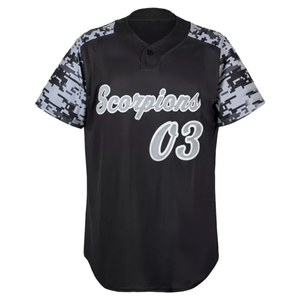 Uniforme de Béisbol Profesional de Alta Calidad, Manga Corta, 100% Poliéster, Personalizable, con Contraste de Color, Superventas - Product Image 2