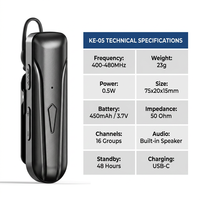 KENEARD KE-05 Ultra Mini Telsiz 0.5W 16 Kanal Lisanssız Çift Yönlü Radyo Cep Boyu Otel Restoran Personeli Etkinlikleri için
