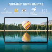 Moniteur portable ultra-plat 4K HDR de 15 pouces avec écran tactile 10 points et connexion USB-C HD pour ordinateur portable – Vente en gros