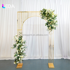 LEDA Wedding Supplies Shiny Gold Metal Arch Wedding Stage <b>Backdrop</b> Flower Hanging <b>Backdrop</b> <b>Stand</b> for Events Decor - Product Image 6