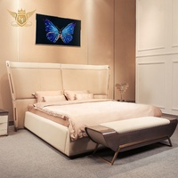 Ensembles de lits King Size au design de luxe léger, Offre d'usine pour mobilier de chambre à coucher, Meubles de maison personnalisés au design unique