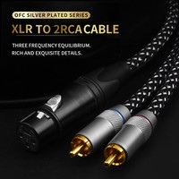 QINCROWN Z100 câble de ligne Audio XLR femelle RCA mâle pour barre de son actif Subwoofer lecteur DVD haut-parleur Application 1m 2m Stock