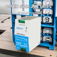 Alimentation à découpage industrielle personnalisable sur rail DIN série OMCH NDR-240, 24V 36V 48V 10A 6.7A 5A AC/DC, simple sortie 240W