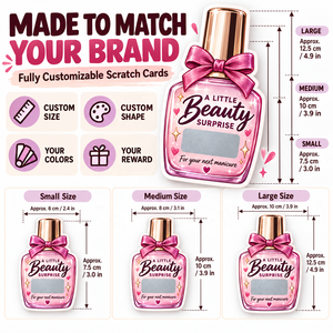 Tarjeta Rasca y Gana Promocional Personalizada para Salón de Uñas, con Diferentes Formas, Impresión a Color y Datos Variables - Product Image 4