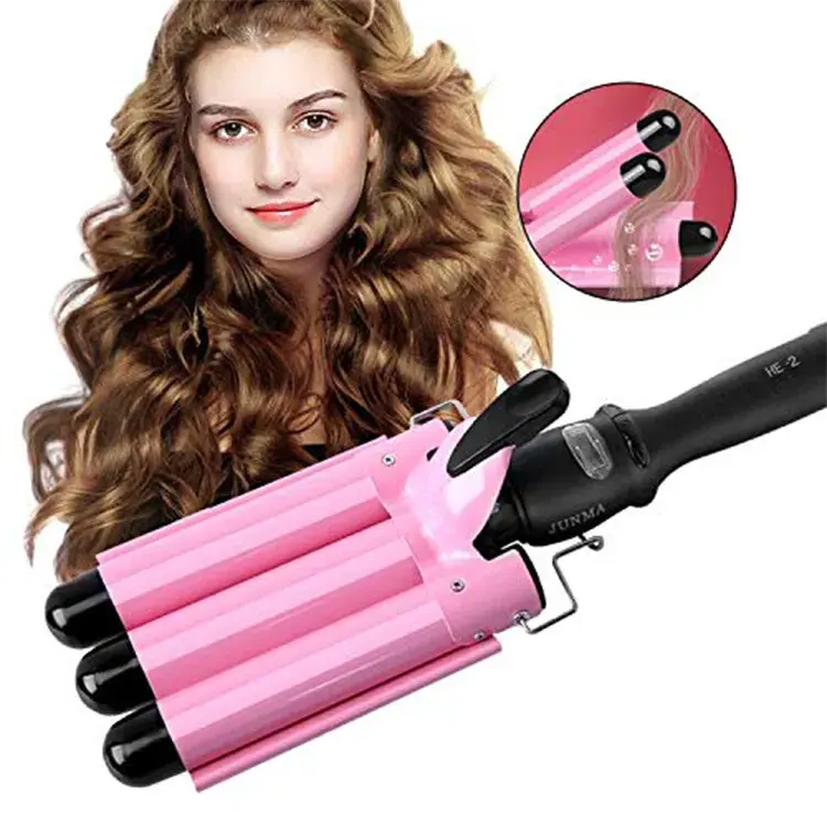 Automatic Electric Ceramic Hair Curling Iron Three Barrel Hair Crimp Styling Professional Salon Tools