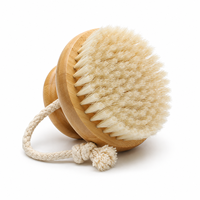 Brosse de douche universelle personnalisée en bambou avec poils en éponge pour homme et femme, brosse de bain pour le corps