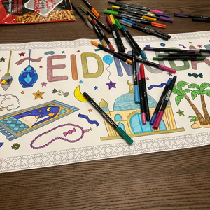 Pafu Ramadan Eid <span class=keywords><strong>cadeau</strong></span> pour les enfants effaçable réutilisable Eid Mubarak coloriage affiche - Product Image 4