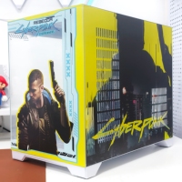Cyberpunk 2077 Themed Gaming Computer Cases & Towers - Micro ATX with Tempered Glass Window & Aluminum Alloy Construction